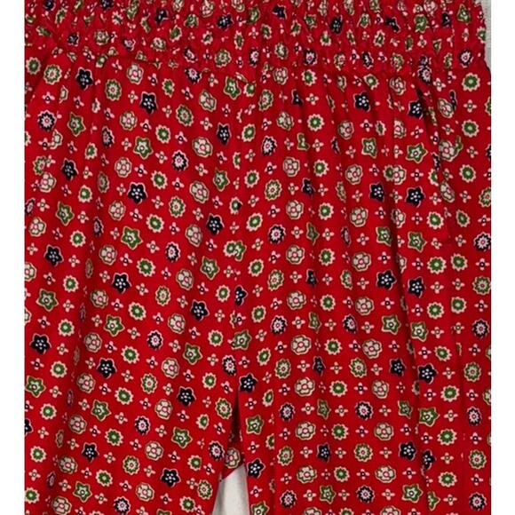 Aerie Small Red Green Mulitcolor Patterned Pants 100% Polyester with Pockets - Picture 8 of 11